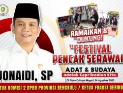 Lestarikan Kebudayaan, Jonaidi SP Ajak Saksikan Festival Pencak Serawai Kabupaten Seluma