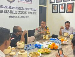 Perkuat Sinergi Pemilu Damai, Kapolres Kaur Kunjungi Kantor SMSI Bengkulu